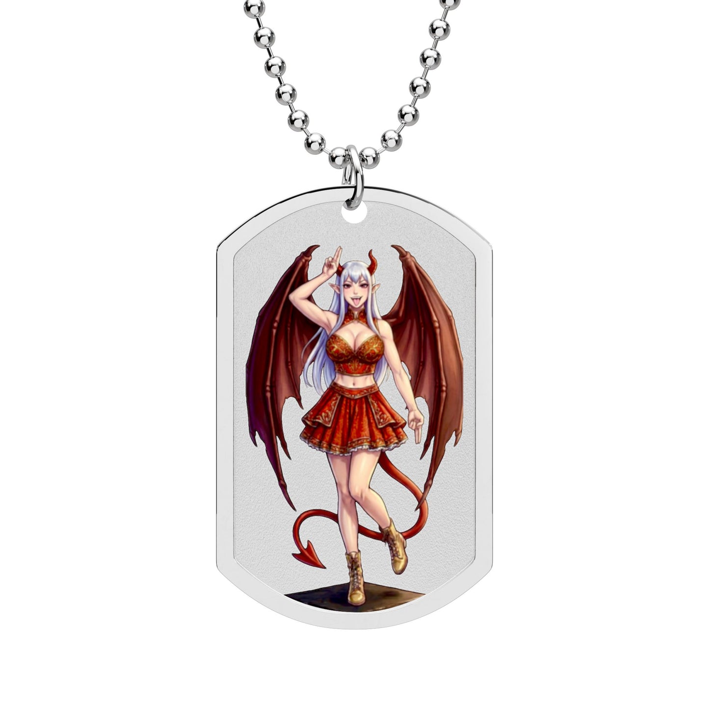 DemonBae Dog Tag Necklace —  Gold or Silver Chain